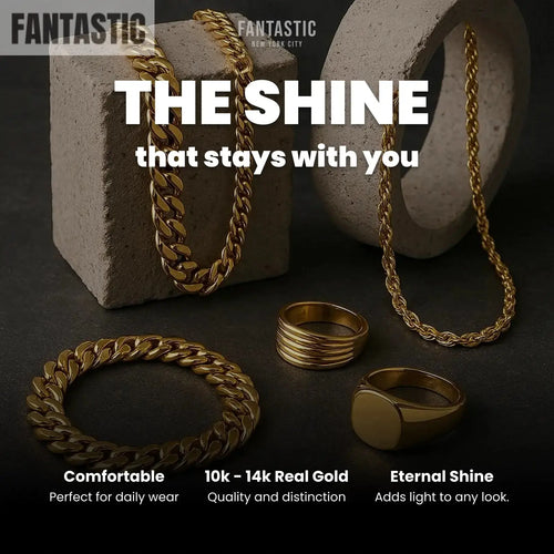 10K Gold- Hollow Figaro Chain Fantastic NYC