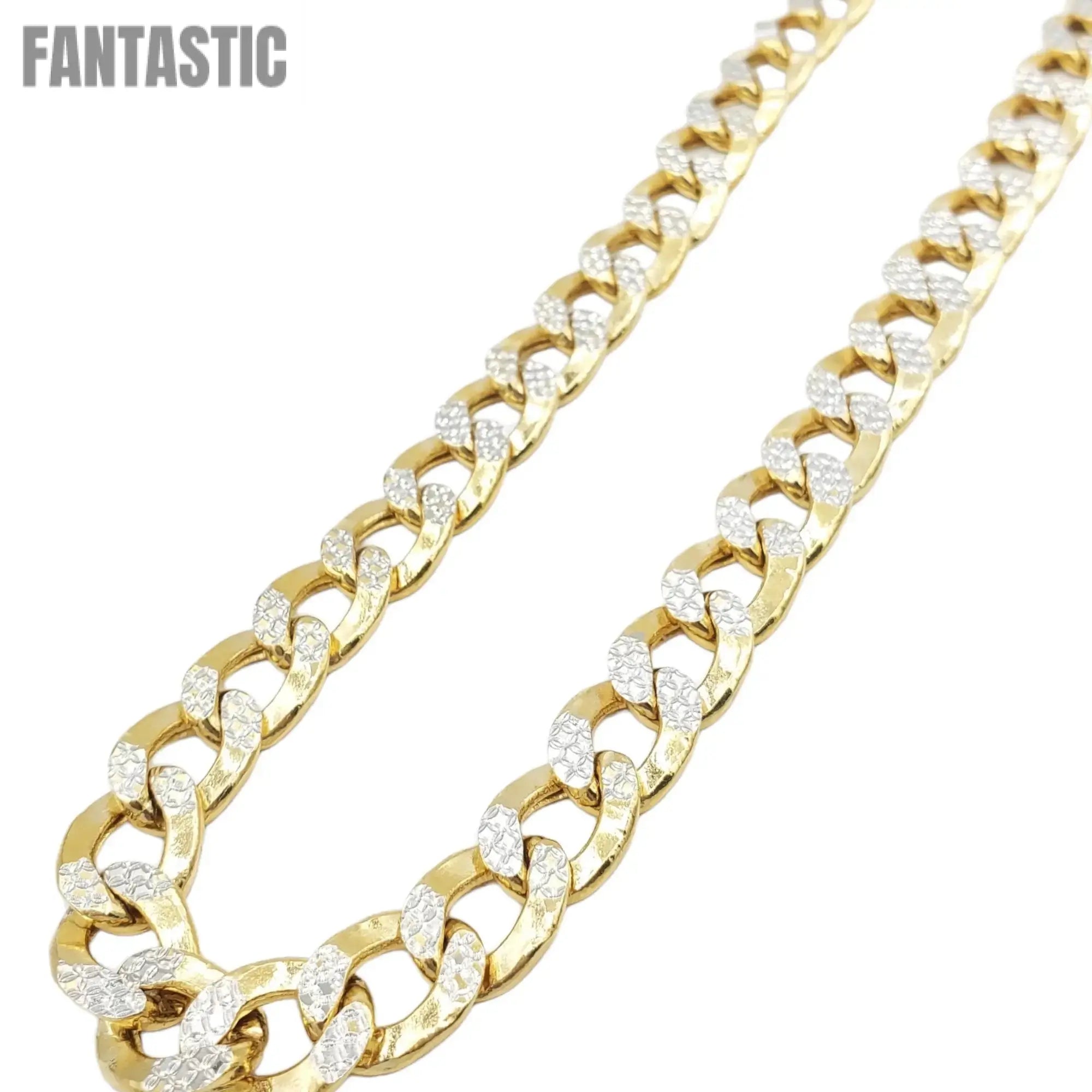 10K Gold- Hollow Cuban Link Diamond Cut (Pave) Chain - Fantastic Jewelry NYC LLC
