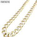 Cadena de oro de 10K, eslabones cubanos huecos, corte diamante (pavé)
