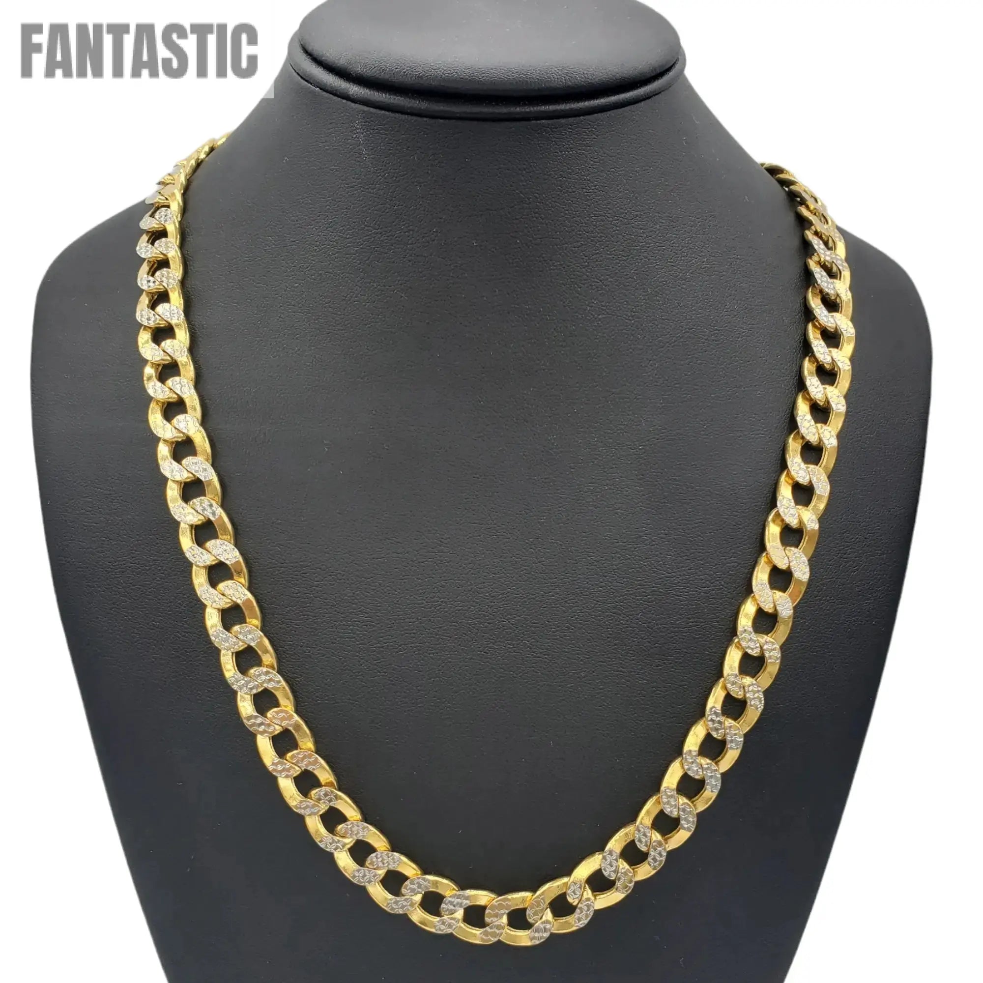 10K Gold- Hollow Cuban Link Diamond Cut (Pave) Chain - Fantastic Jewelry NYC LLC