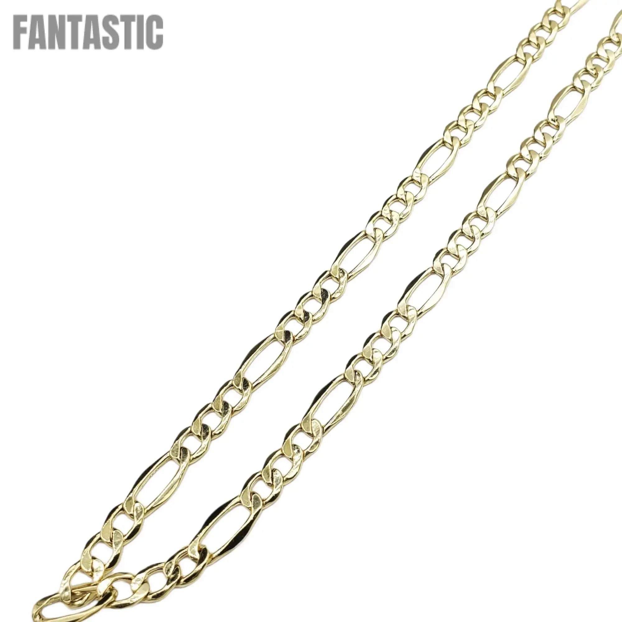 10K Gold- Hollow Figaro Chain - Fantastic Jewelry NYC LLC