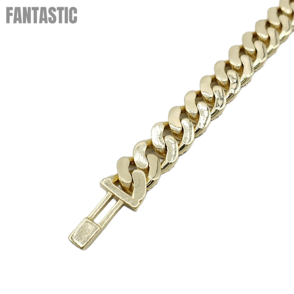 10K Gold- Iced Out Diamond Miami Cuban Bracelets (10mm) Fantastic NYC