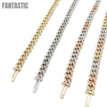 Pulseras cubanas de oro 10K con diamantes (6mm)