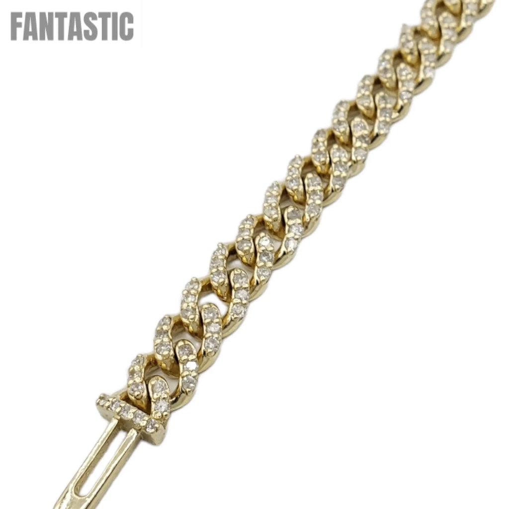 10K Gold- Iced Out Diamond Miami Cuban Bracelets (6mm) Fantastic NYC