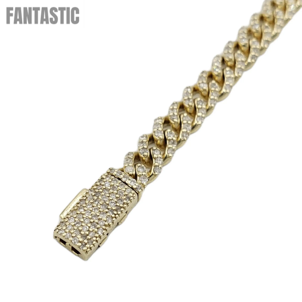 10K Gold- Iced Out Diamond Miami Cuban Bracelets (6mm) Fantastic NYC