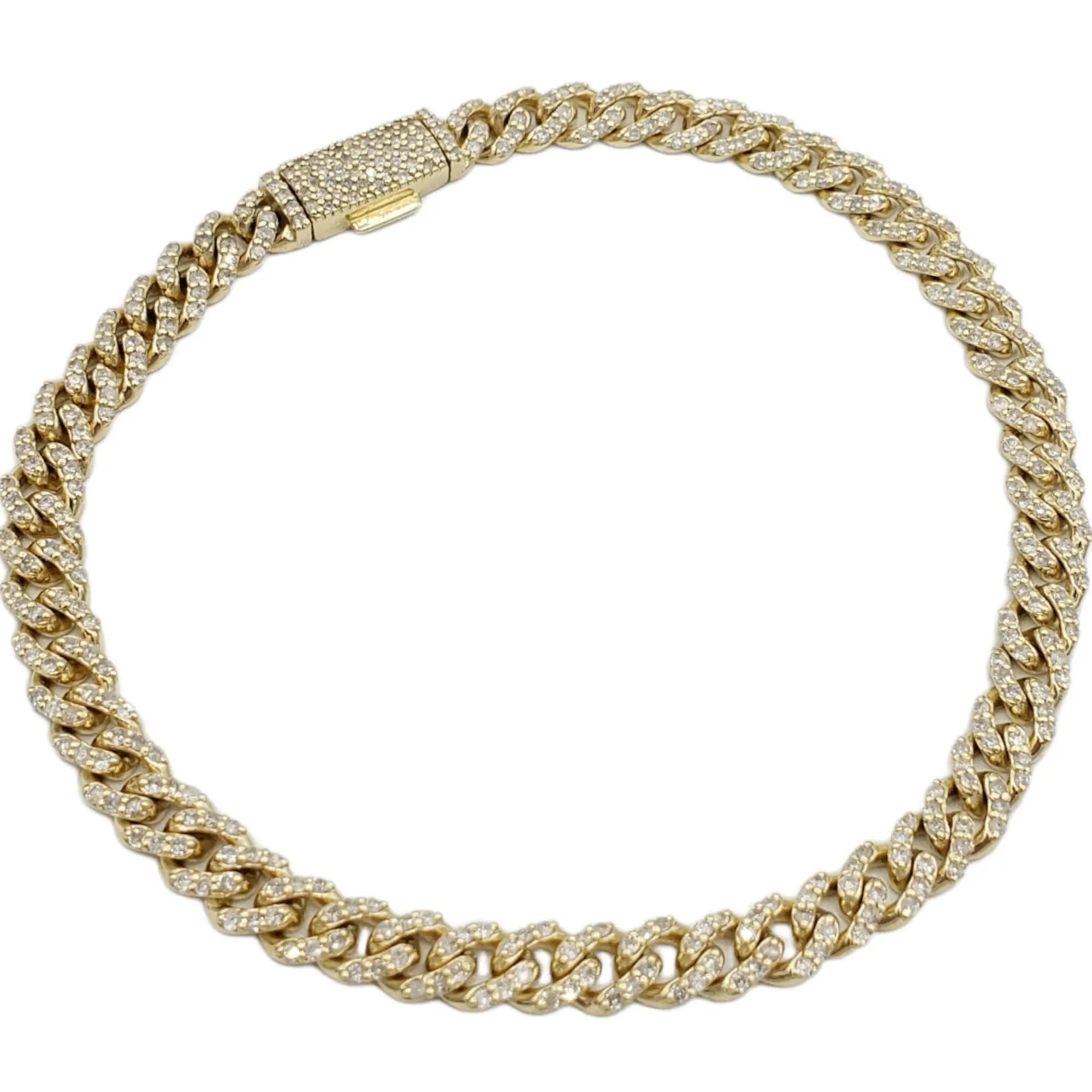 10K Gold- Iced Out Diamond Miami Cuban Bracelets (6mm) Fantastic NYC