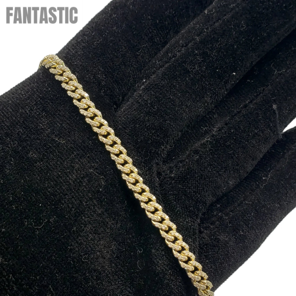 10K Gold- Iced Out Diamond Miami Cuban Bracelets (6mm) Fantastic NYC