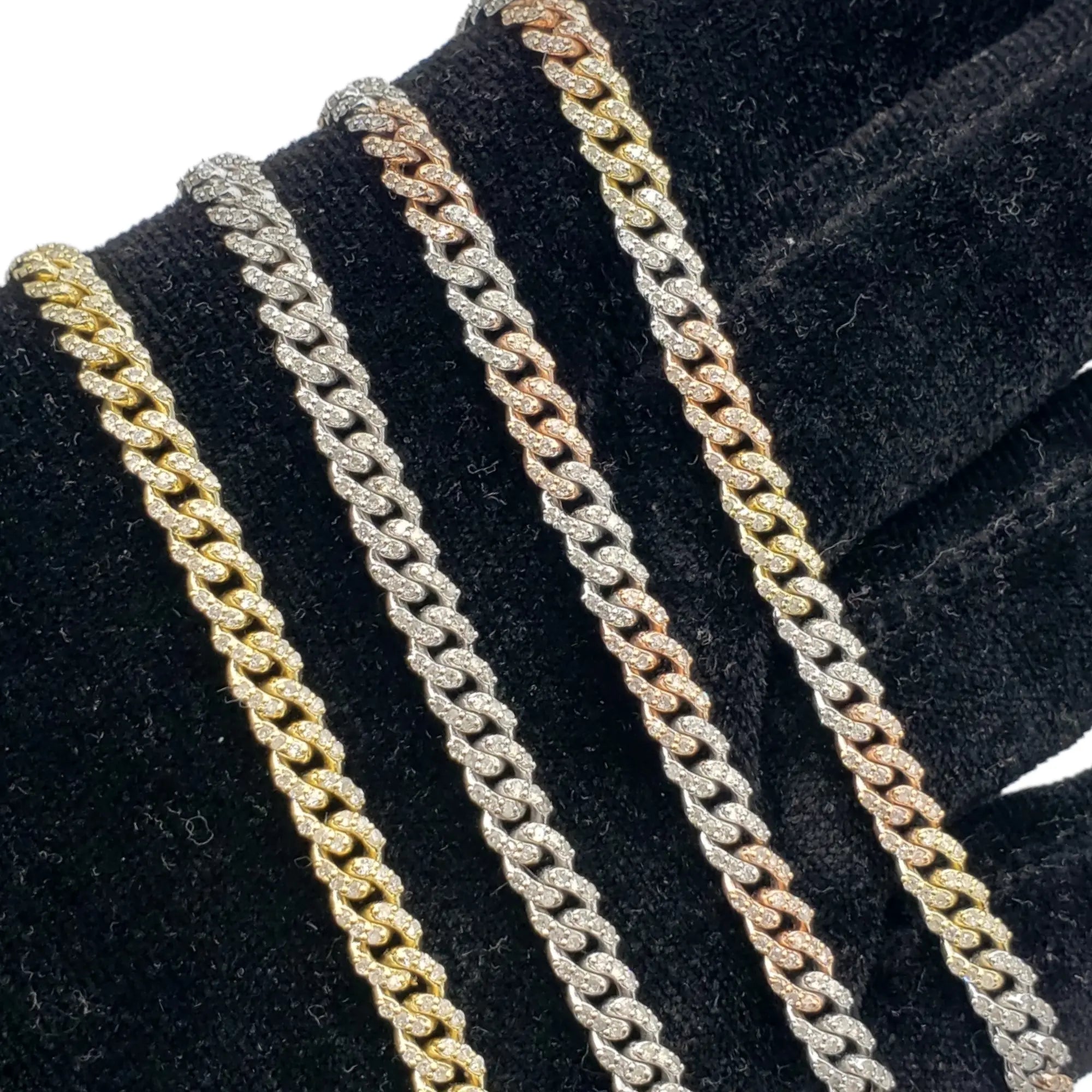 10K Gold- Iced Out Diamond Miami Cuban Bracelets (6mm) Fantastic NYC