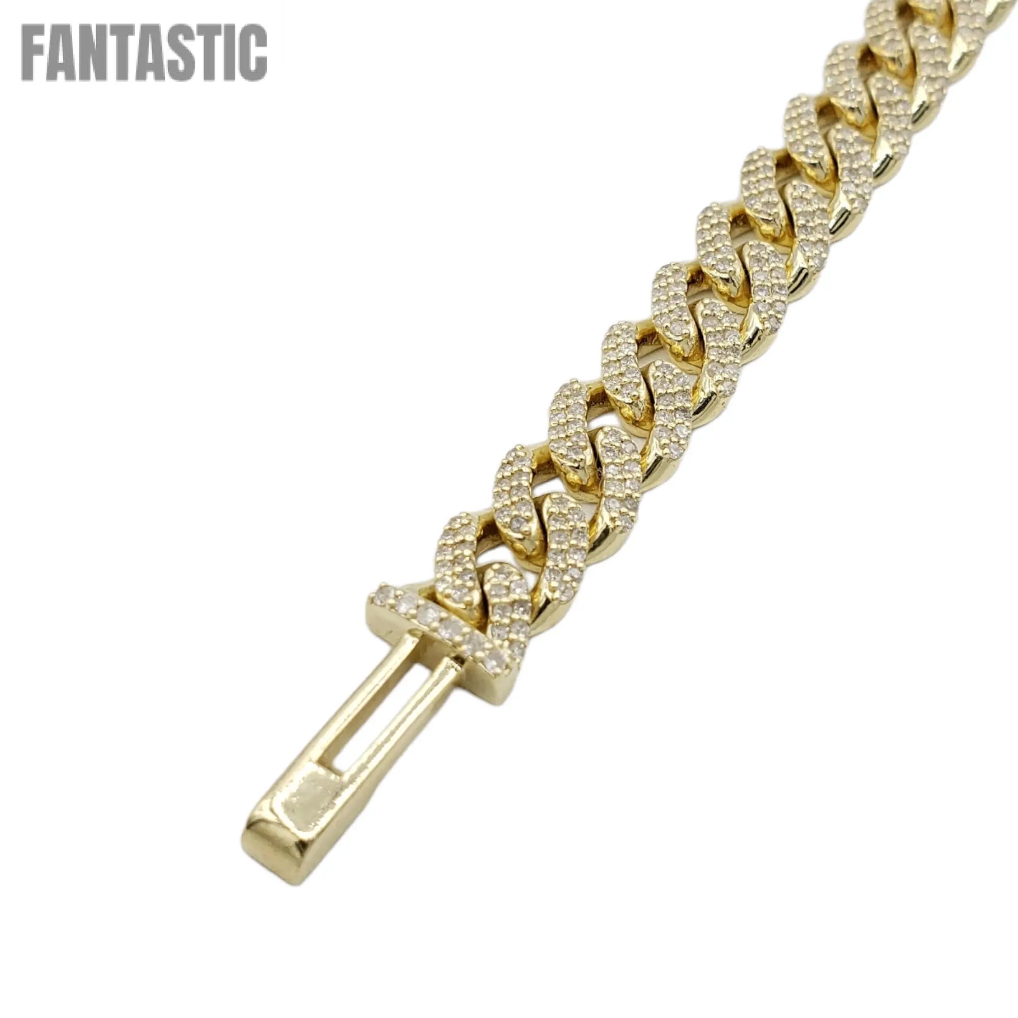10K Gold- Iced Out Diamond Miami Cuban Bracelets (8mm) Fantastic NYC