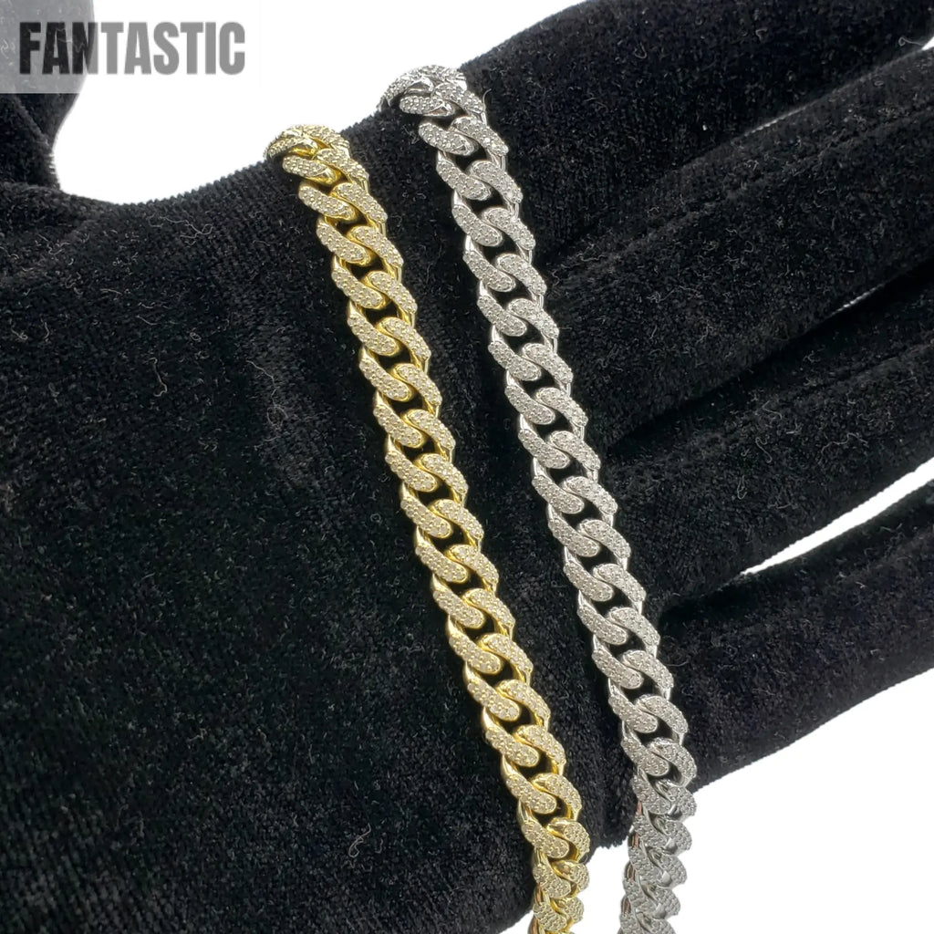 10K Gold- Iced Out Diamond Miami Cuban Bracelets (8mm) Fantastic NYC
