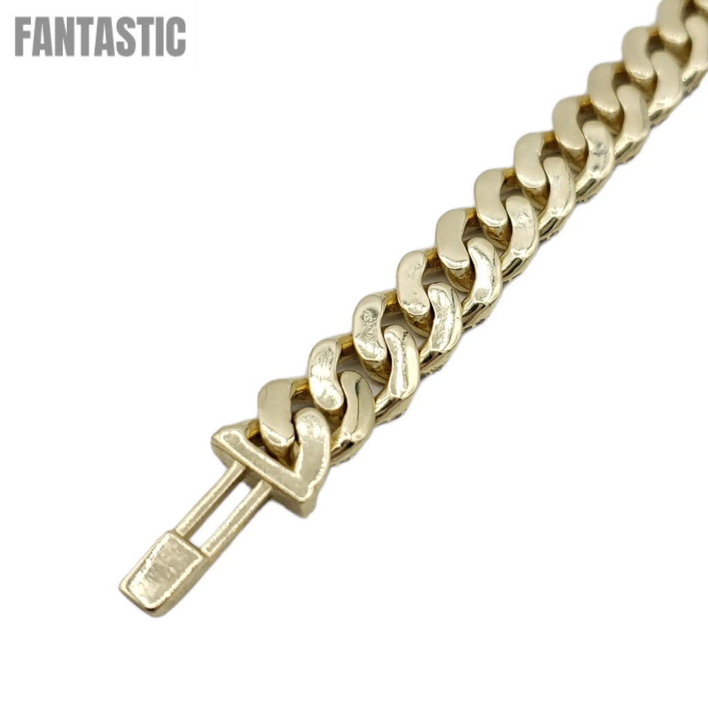 10K Gold- Iced Out Diamond Miami Cuban Bracelets (9mm) Fantastic NYC