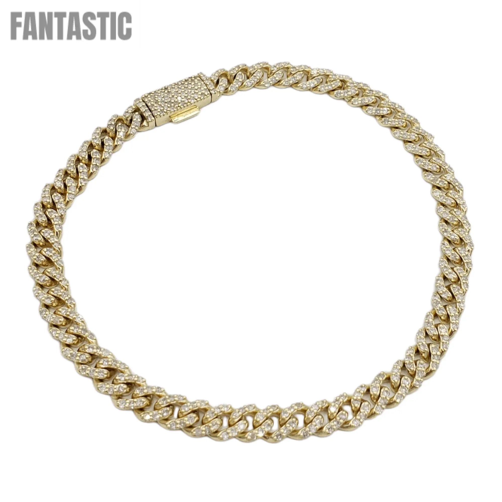 10K Gold- Iced Out Diamond Miami Cuban Bracelets(5mm) Fantastic NYC