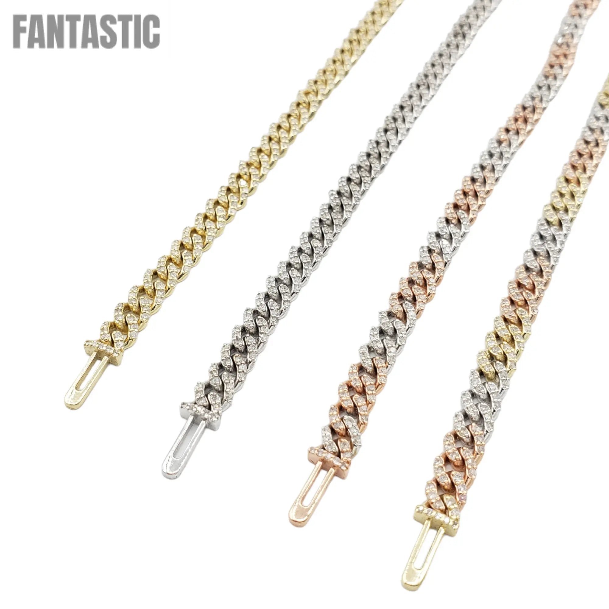 10K Gold- Iced Out Diamond Miami Cuban Bracelets(5mm) Fantastic NYC