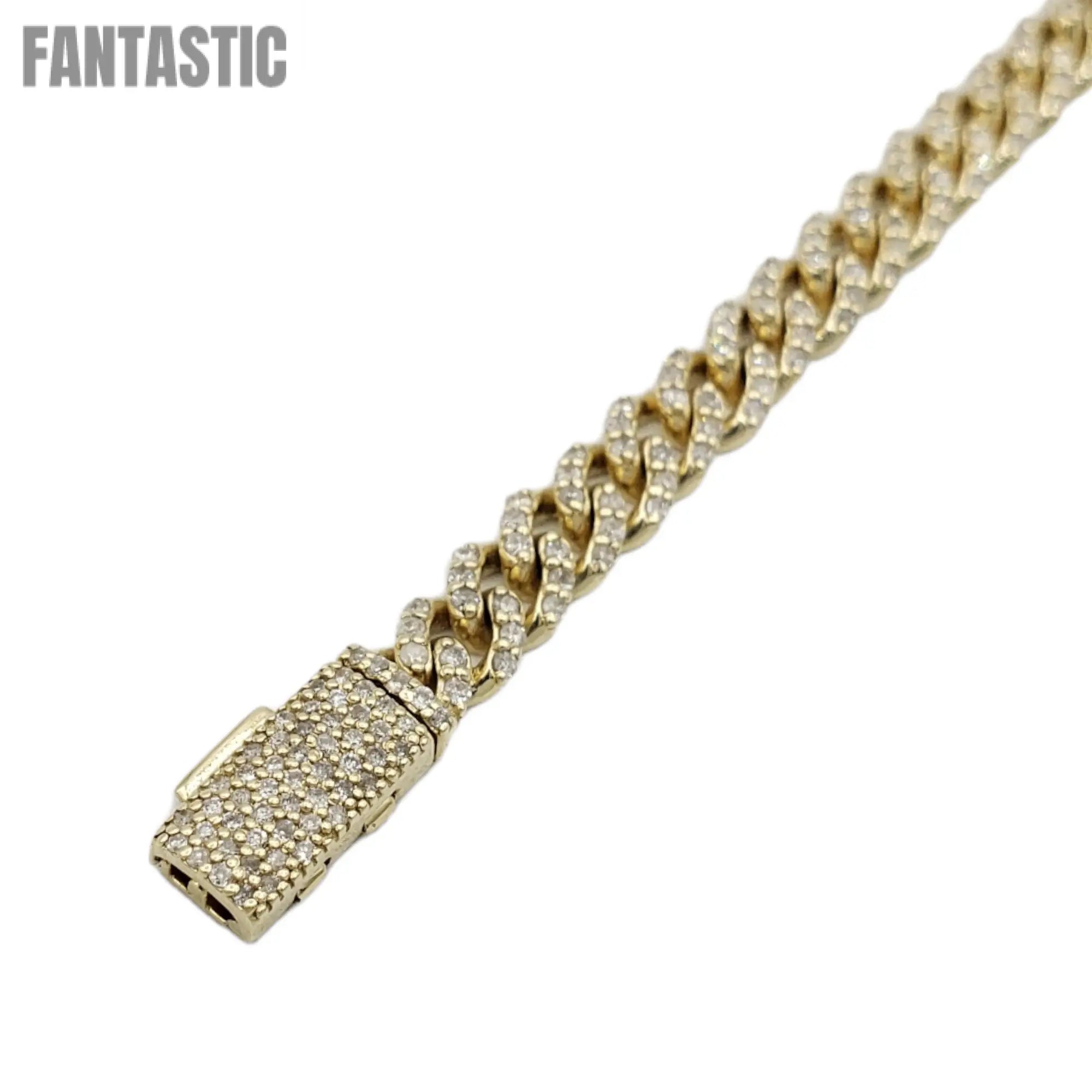 10K Gold- Iced Out Diamond Miami Cuban Bracelets(5mm) Fantastic NYC