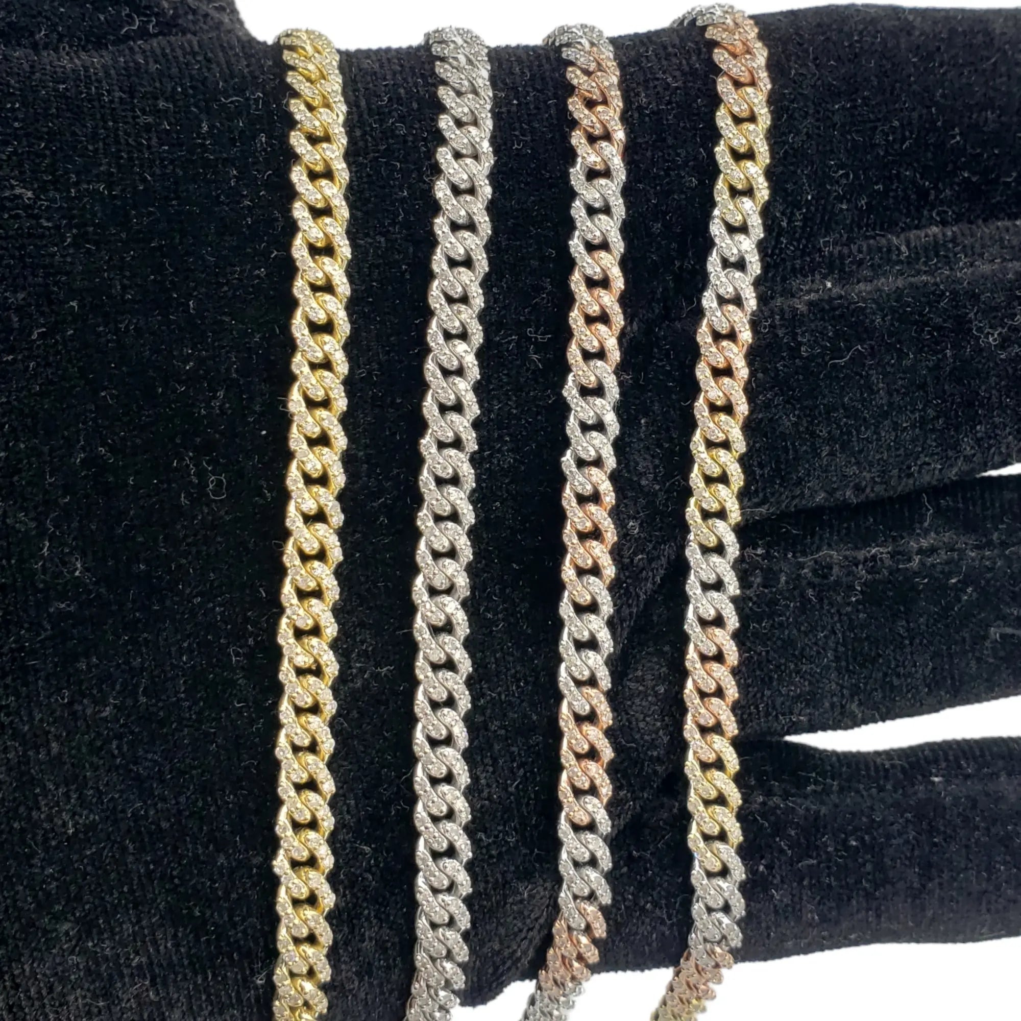 10K Gold- Iced Out Diamond Miami Cuban Bracelets(5mm) Fantastic NYC