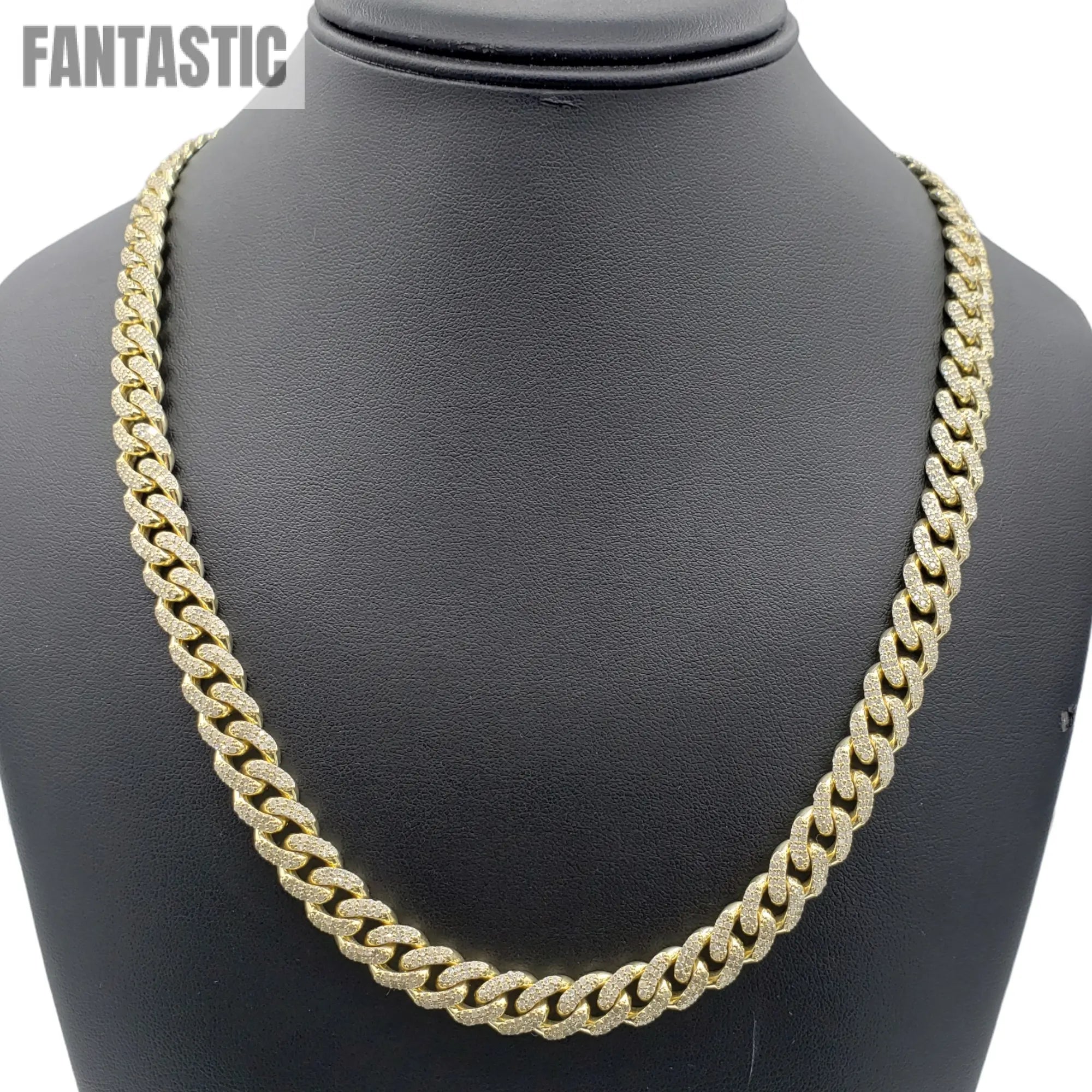 10K Gold- Iced Out Diamond Miami Cuban Chains (10mm) Fantastic NYC