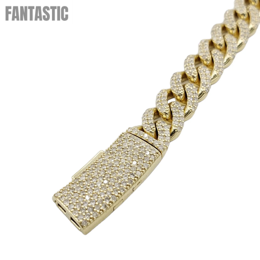 10K Gold- Iced Out Diamond Miami Cuban Chains (10mm) Fantastic NYC