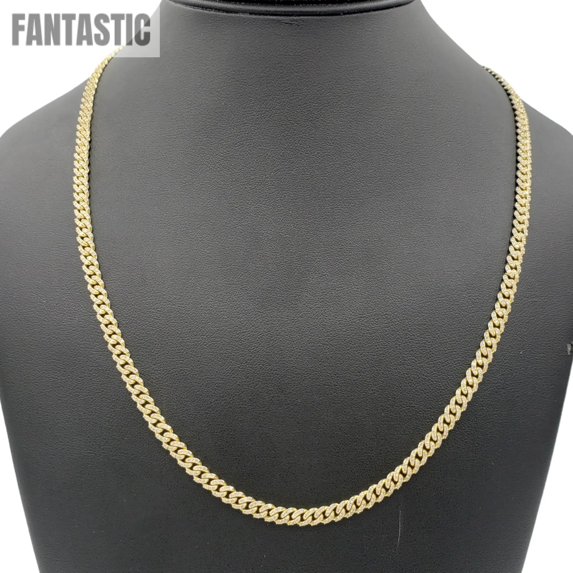 10K Gold- Iced Out Diamond Miami Cuban Chains (5mm) Fantastic NYC