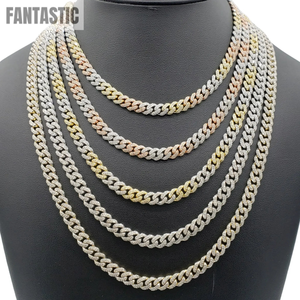 10K Gold- Iced Out Diamond Miami Cuban Chains (7mm) Fantastic NYC