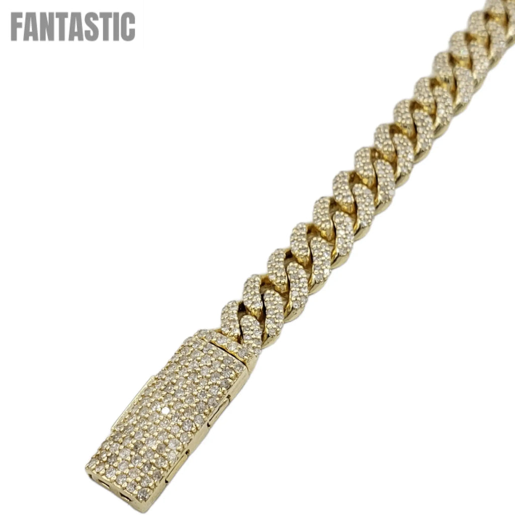 10K Gold- Iced Out Diamond Miami Cuban Chains (7mm) Fantastic NYC