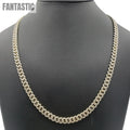 Cadena Miami Cuban de oro de 10K y 7 mm con diamantes