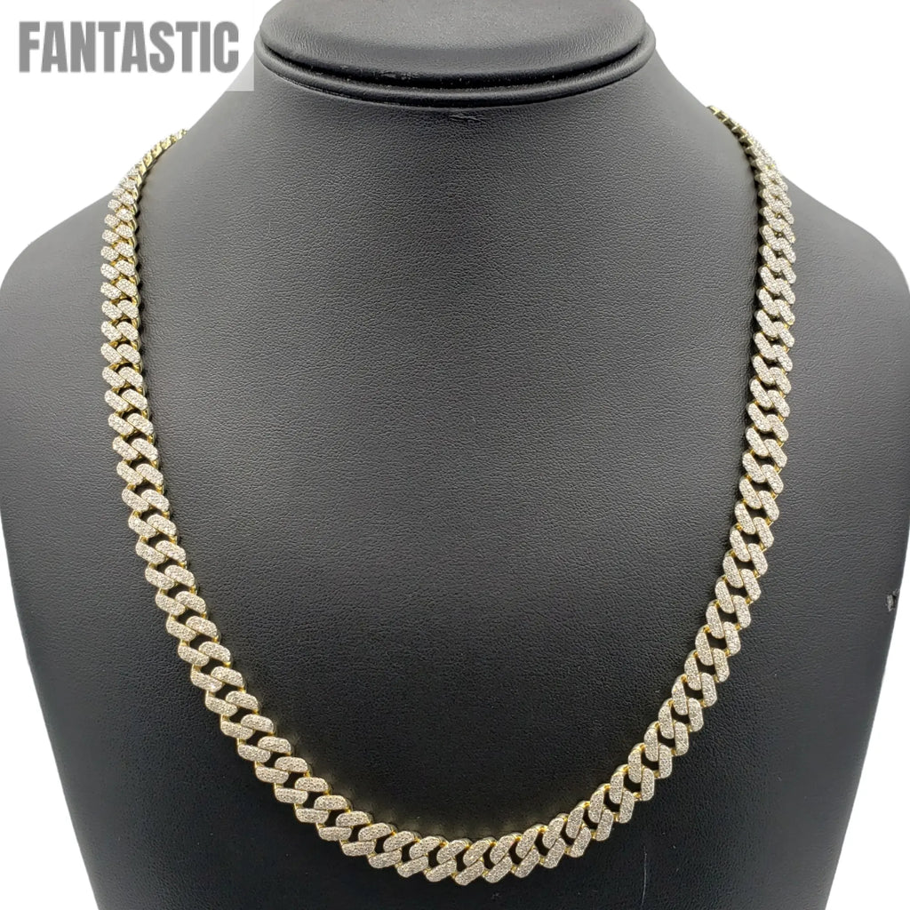 10K Gold- Iced Out Diamond Miami Cuban Chains (7mm) Fantastic NYC