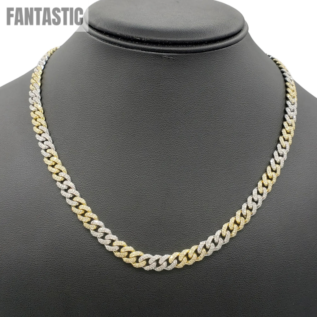 10K Gold- Iced Out Diamond Miami Cuban Chains (7mm) Fantastic NYC