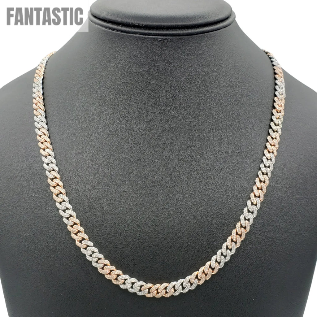 10K Gold- Iced Out Diamond Miami Cuban Chains (7mm) Fantastic NYC