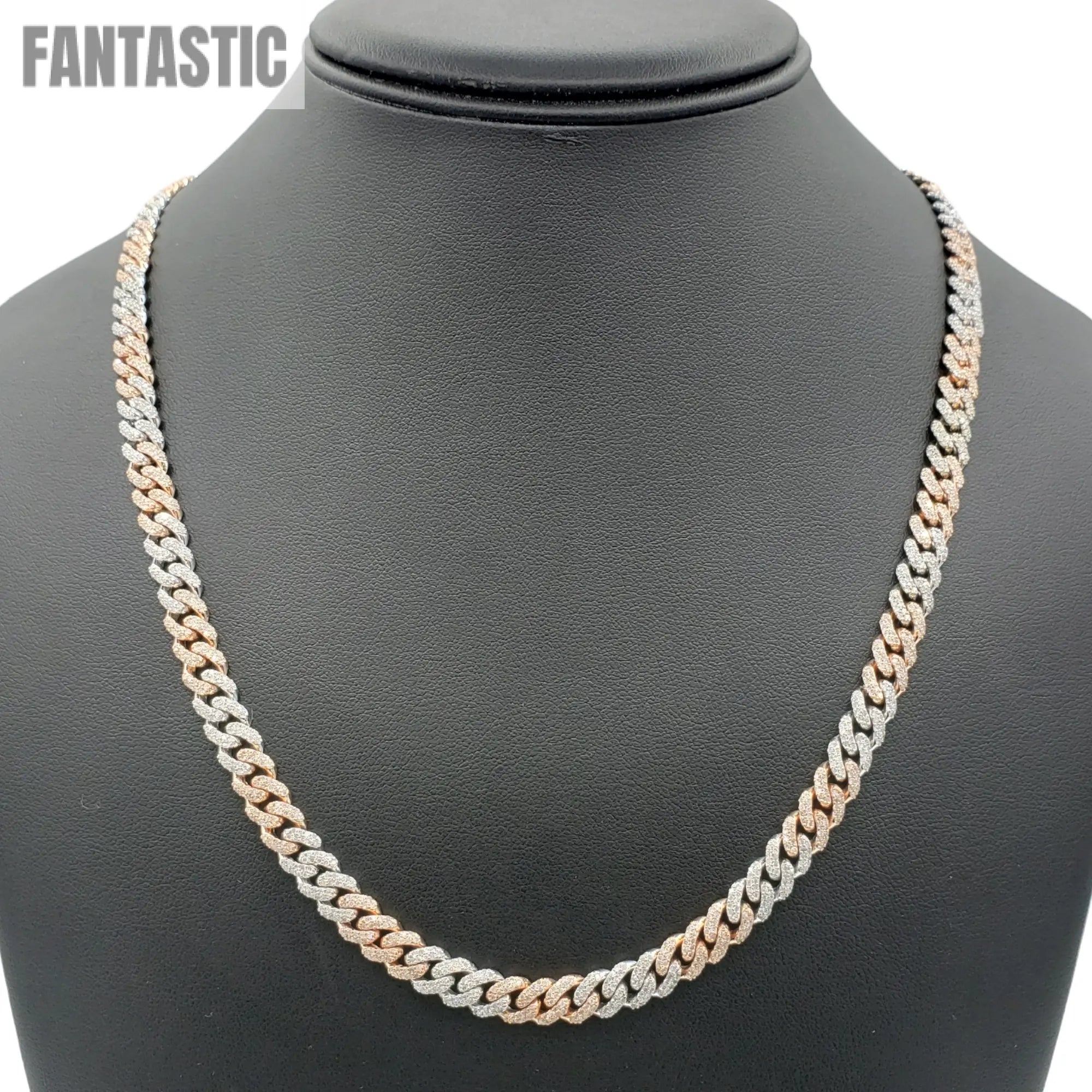 10K Gold- Iced Out Diamond Miami Cuban Chains (7mm) Fantastic NYC