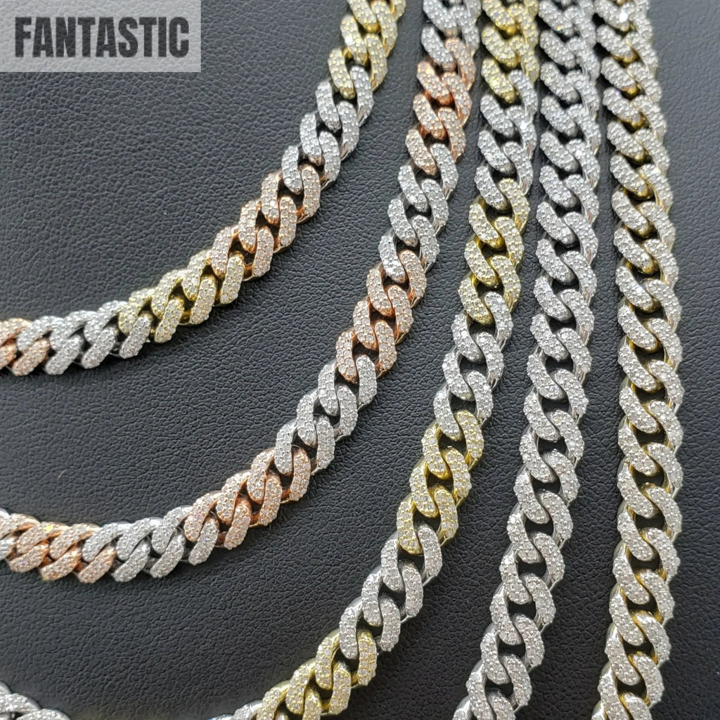 10K Gold- Iced Out Diamond Miami Cuban Chains (7mm) Fantastic NYC