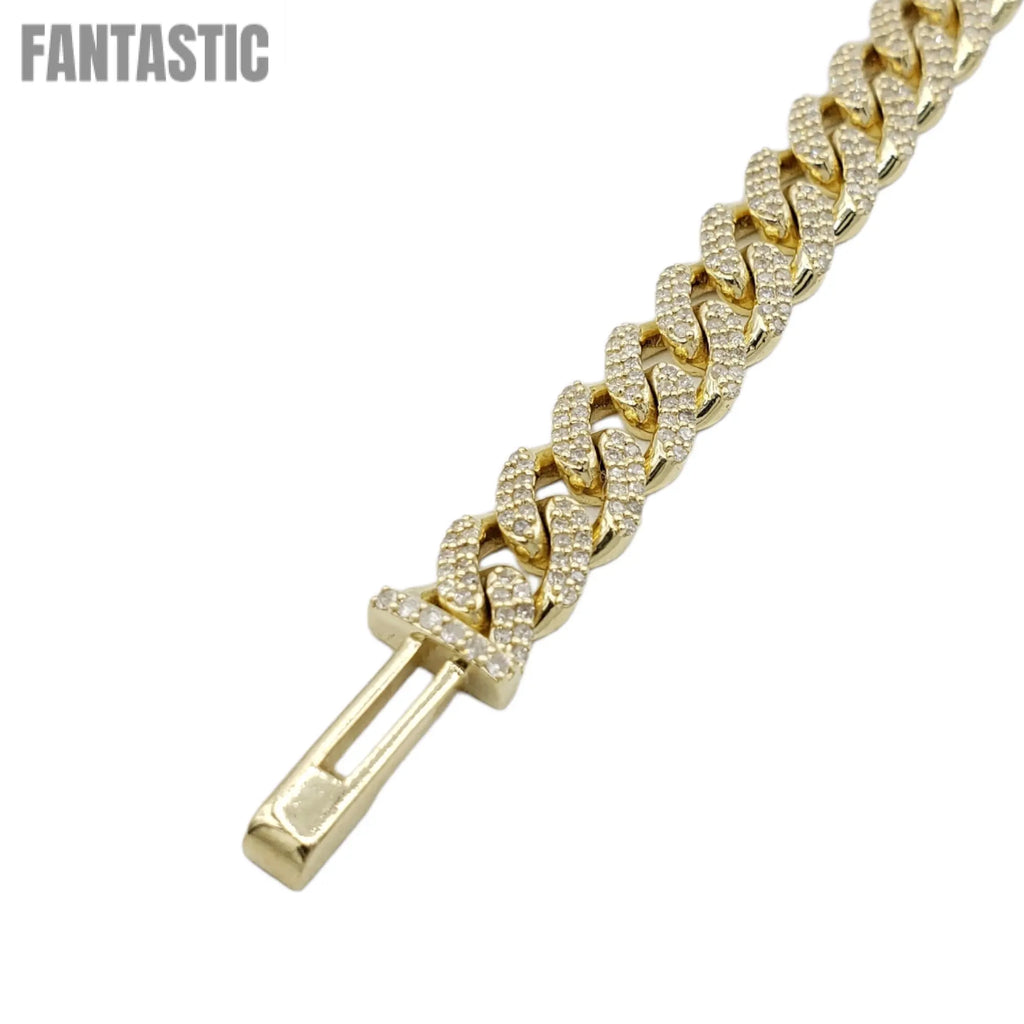 10K Gold- Iced Out Diamond Miami Cuban Chains (8mm) Fantastic NYC
