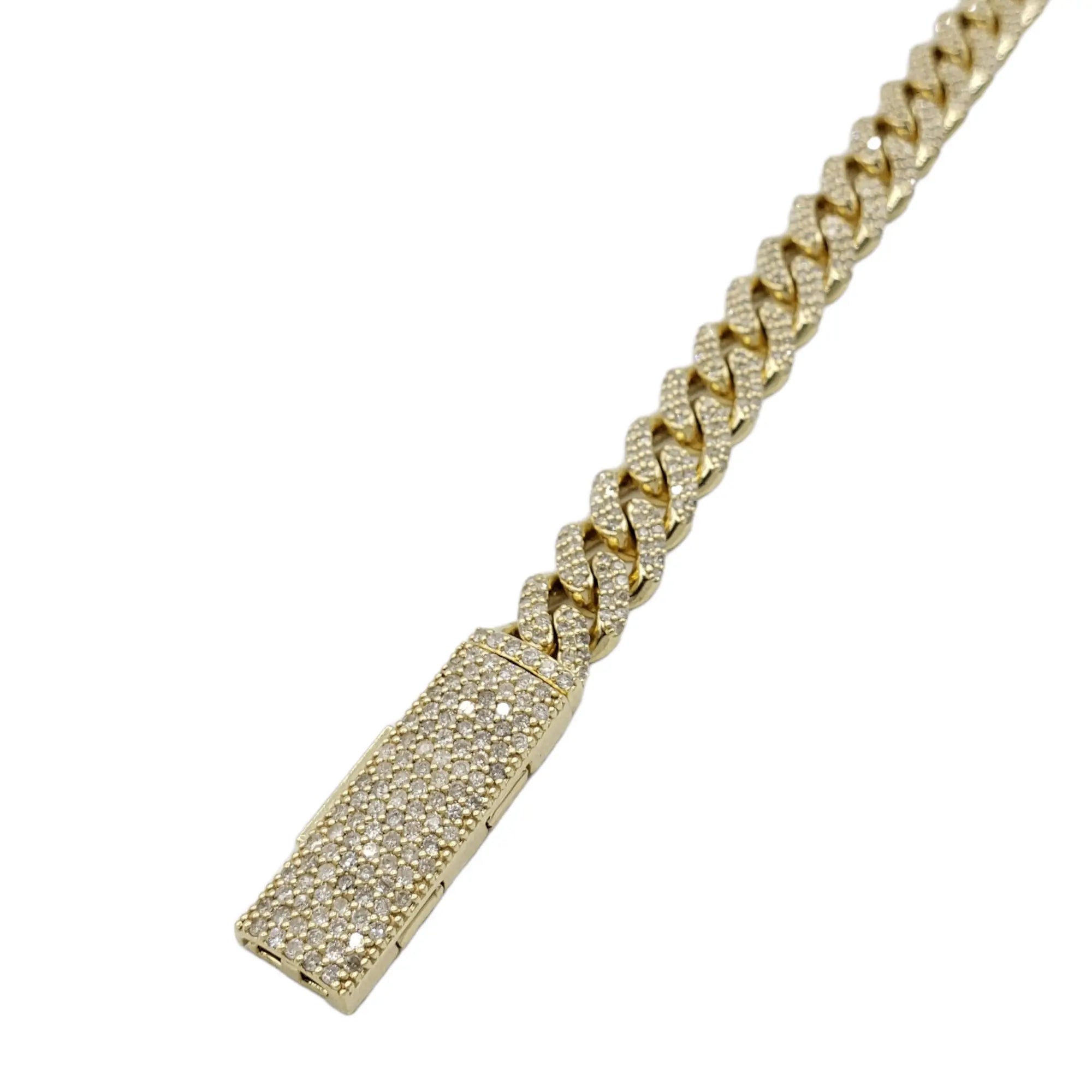 10K Gold- Iced Out Diamond Miami Cuban Chains (8mm) Fantastic NYC
