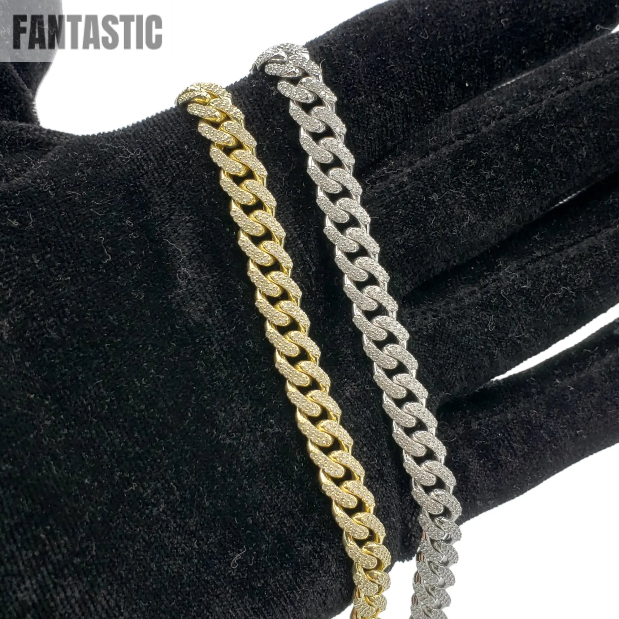 10K Gold- Iced Out Diamond Miami Cuban Chains (8mm) Fantastic NYC