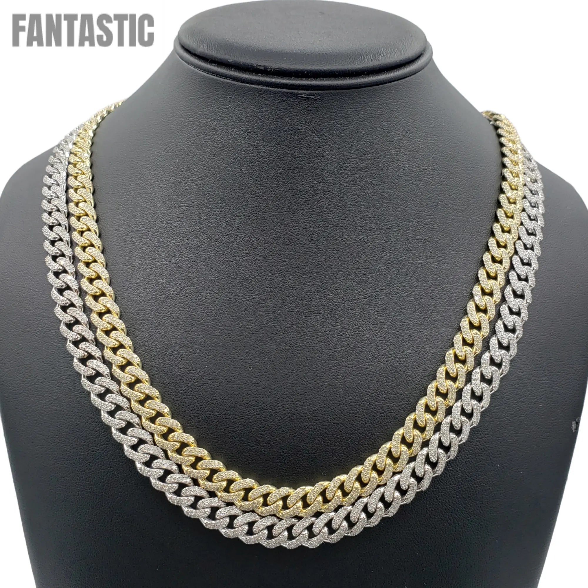 10K Gold- Iced Out Diamond Miami Cuban Chains (9mm) Fantastic NYC
