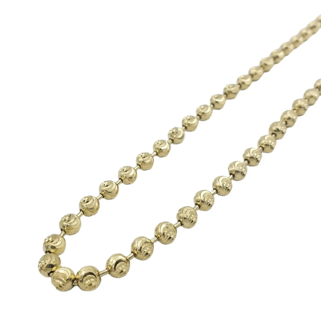 10K gold Moon Cut chain 2mm to 5mm