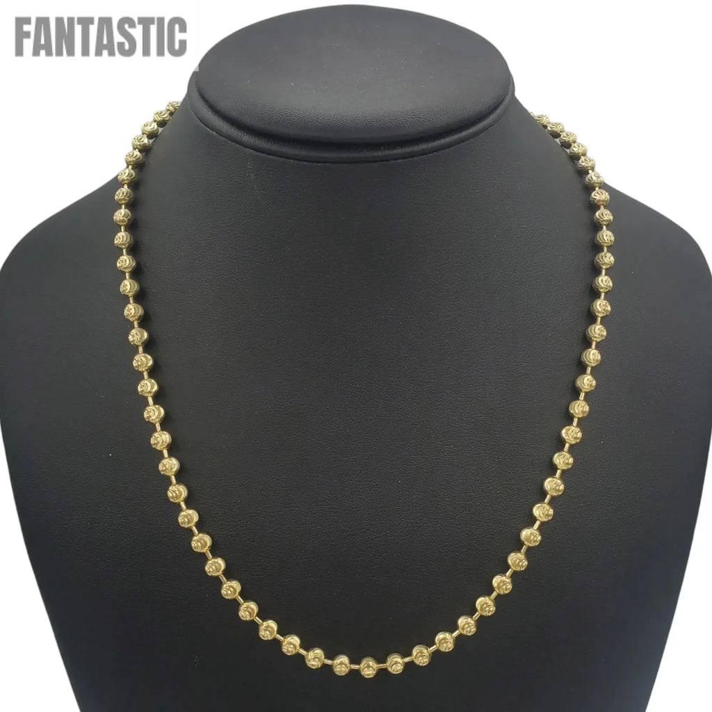 10K gold Moon Cut chain close-up
