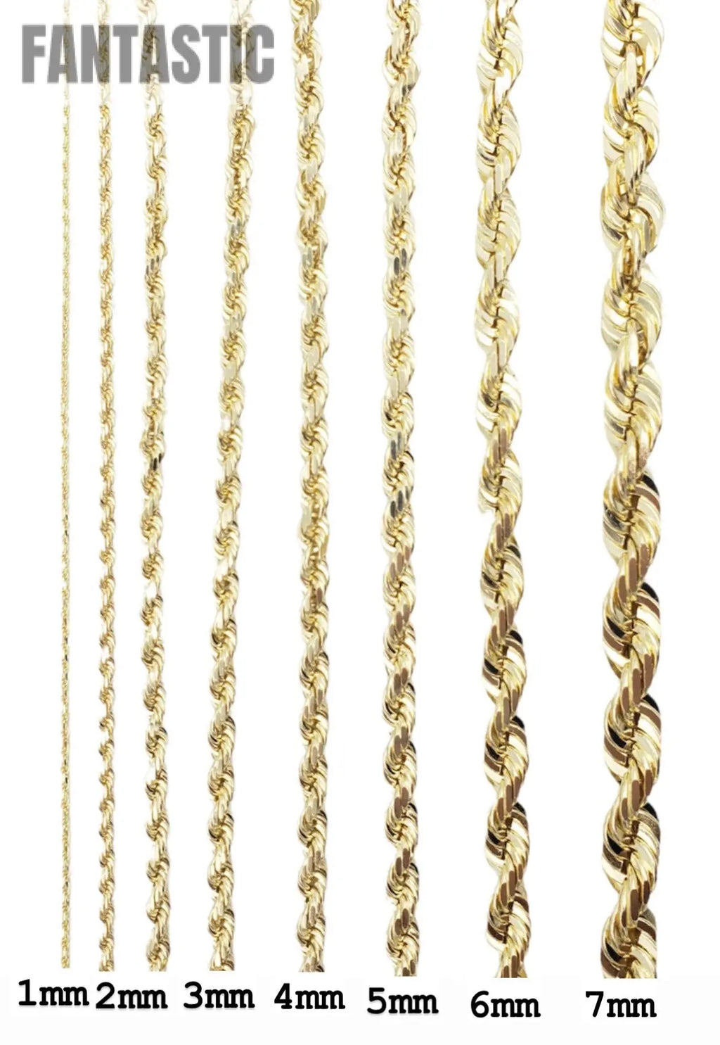 10K Gold- Solid Rope Chain (Rose Gold) Fantastic NYC