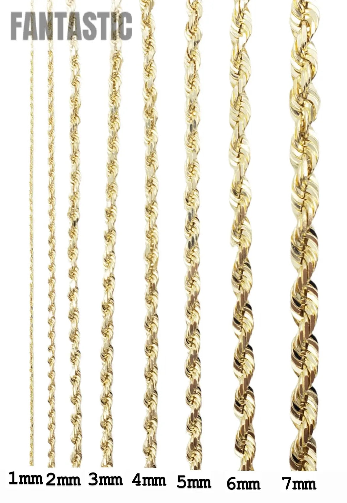 10K Gold- Solid Rope Chain (Rose Gold) Fantastic NYC