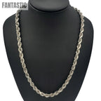 10K Gold- Solid Rope Chain (White Gold) Fantastic NYC