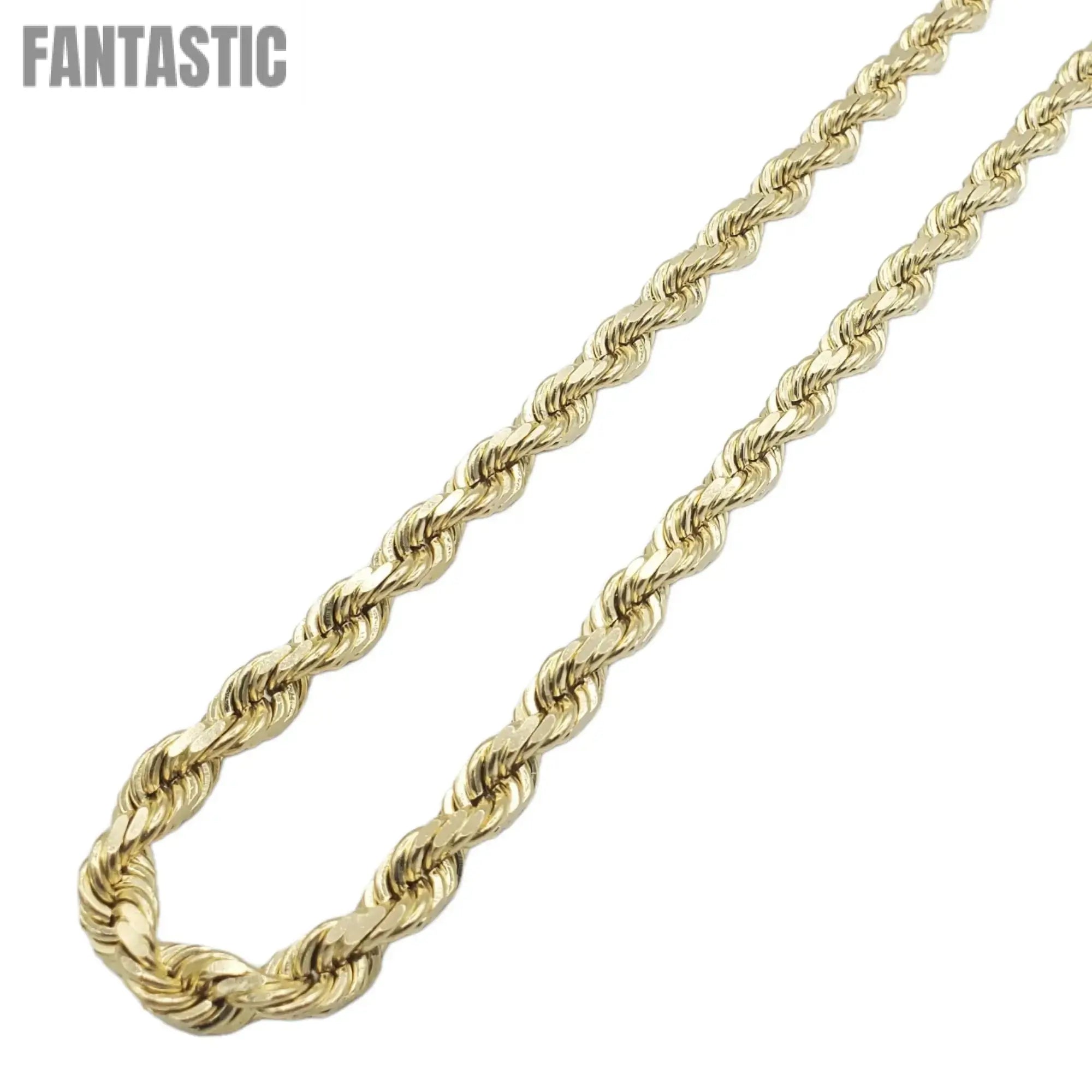 10K Gold- Solid Rope Chain (Yellow Gold) - Fantastic Jewelry NYC LLC