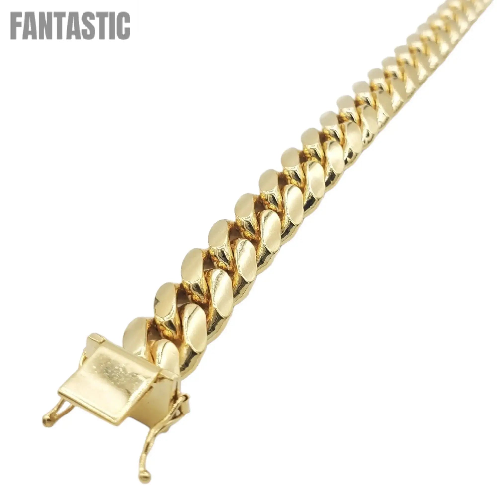 10K Yellow Gold- Solid Miami Cuban Bracelet - Fantastic Jewelry NYC LLC