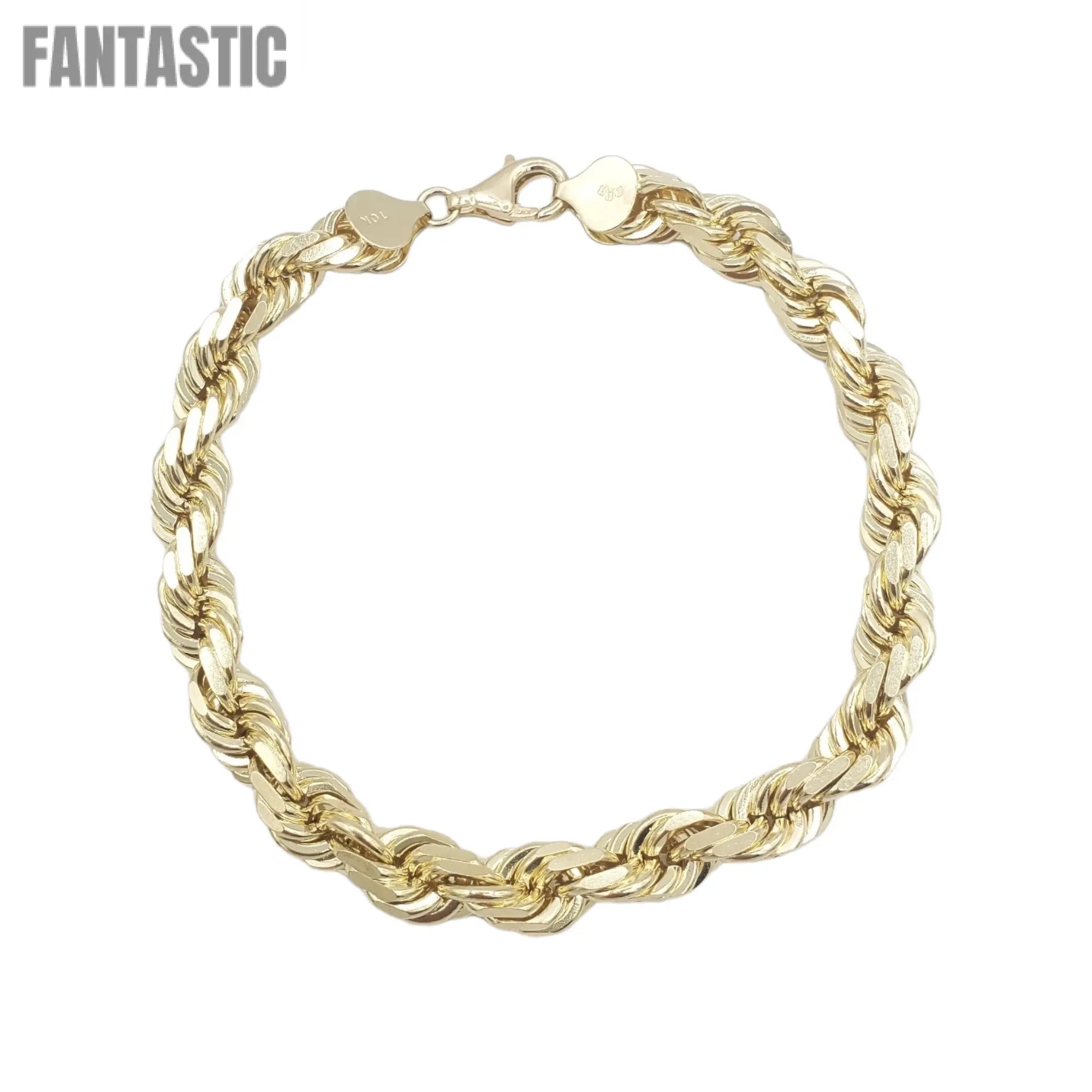 10K Yellow Gold- Solid Rope Bracelets Fantastic NYC