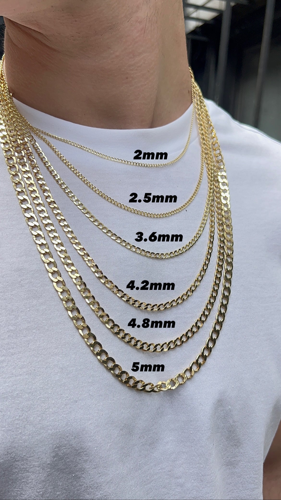 Gold Chain - Hollow - Cuban Link Chain 10K/14K Gold