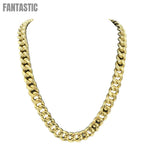 (Copia) Mens  Semi Solid Miami Cuban Link Chain 10K/14K Yellow Gold Fantastic Jewelry NYC