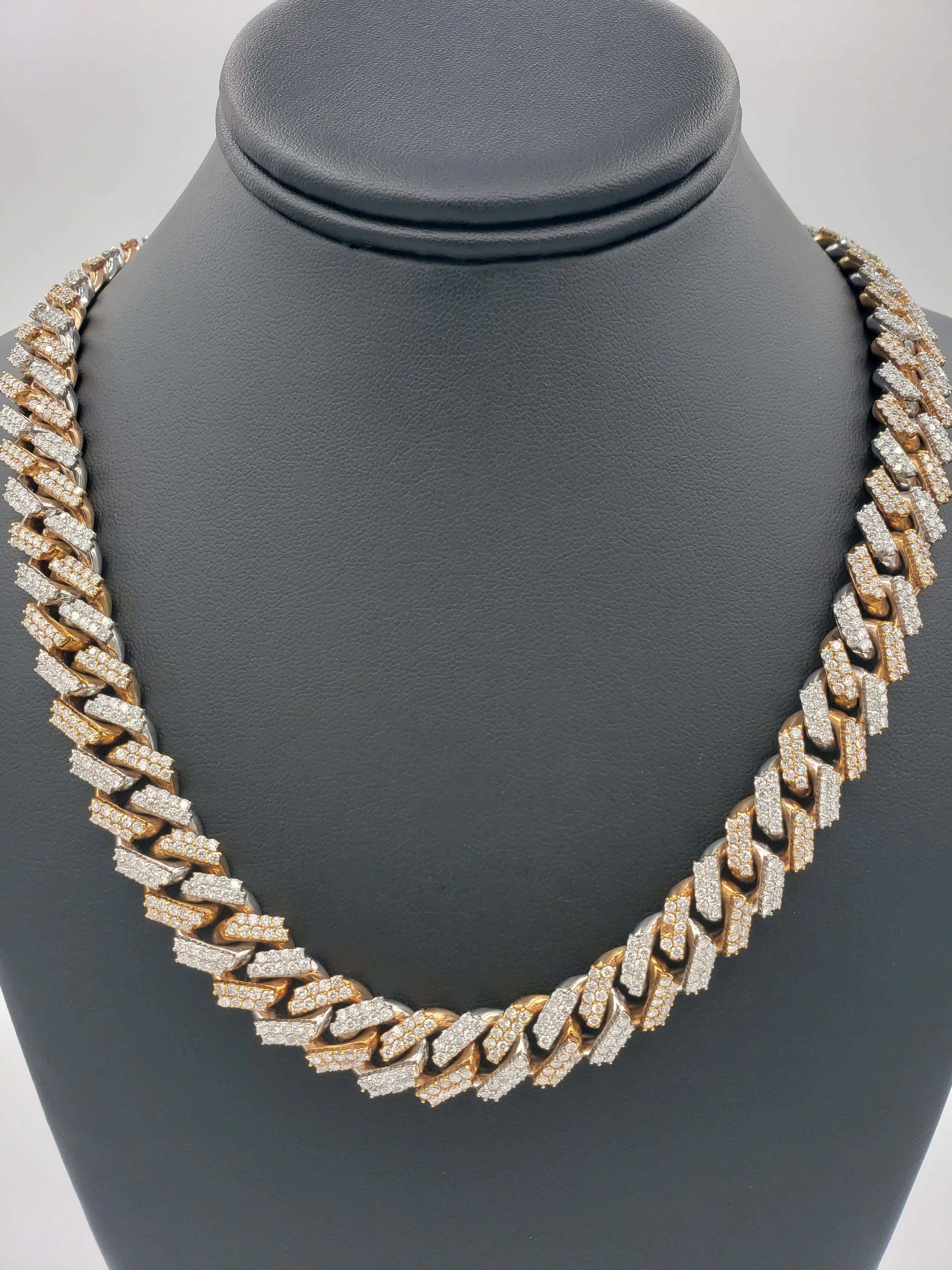 14K Gold- Diamond Miami Cuban Chain Tri-Color (264 Grams) Fantastic NYC
