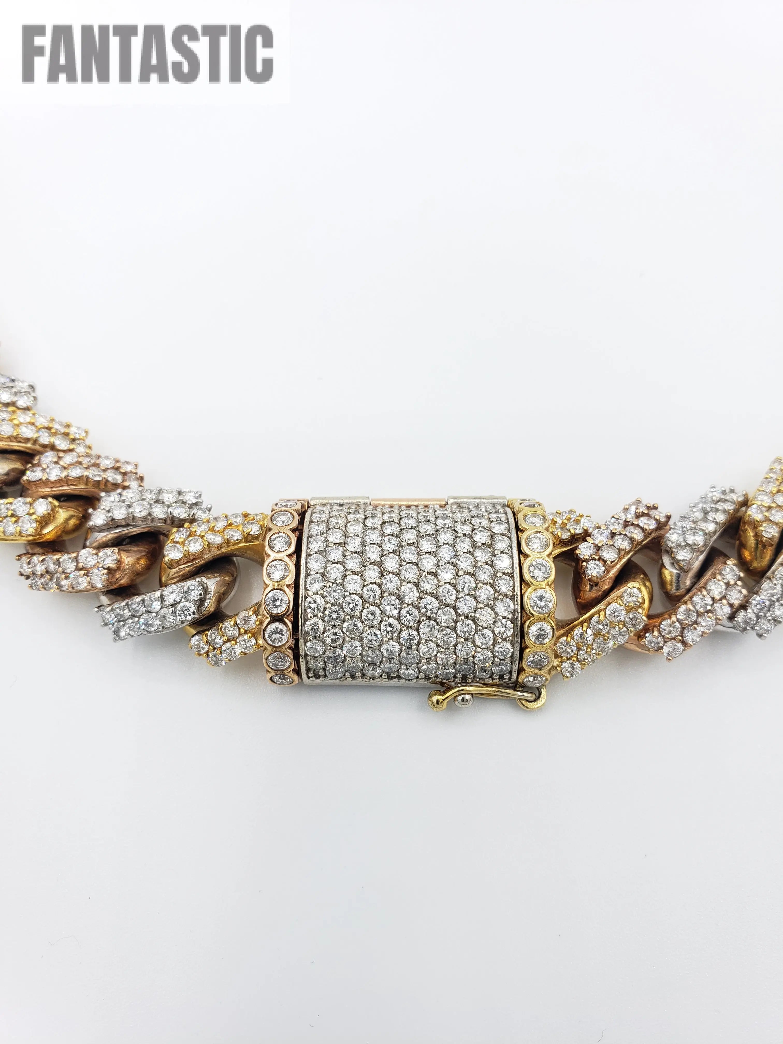 14K Gold- Diamond Miami Cuban Chain Tri-Color (331 Grams) Fantastic NYC