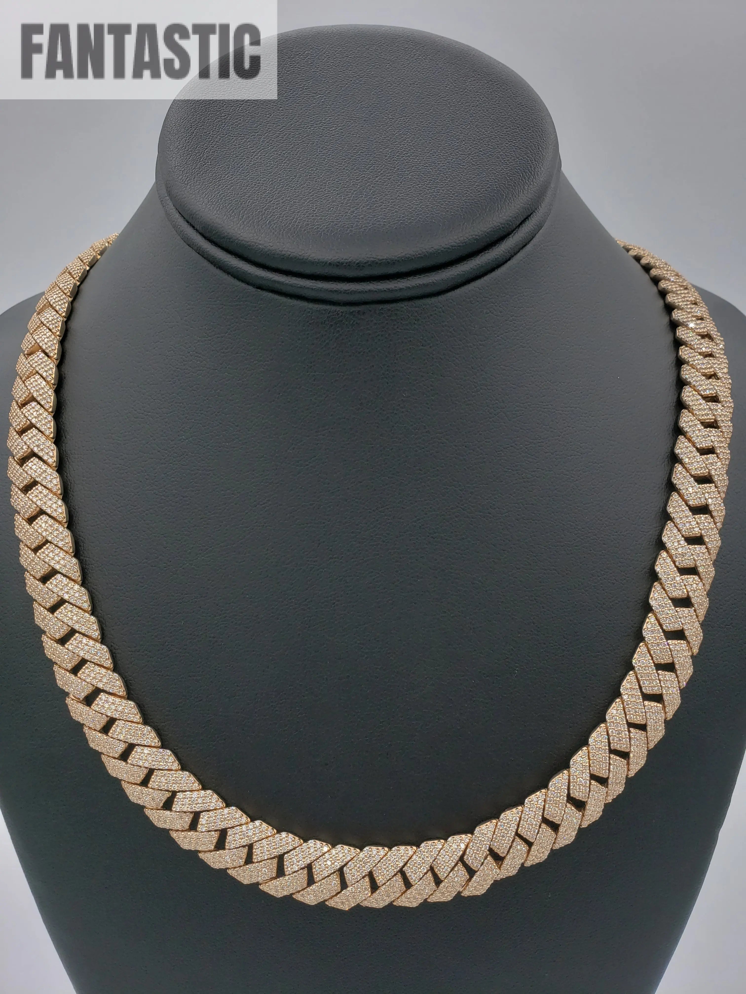 14K- Gold Diamond Miami Cuban Rose Gold Chain (185 Grams) Fantastic NYC
