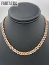 Cadena cubana de oro rosa de 14 quilates con diamantes (52.1 gramos)