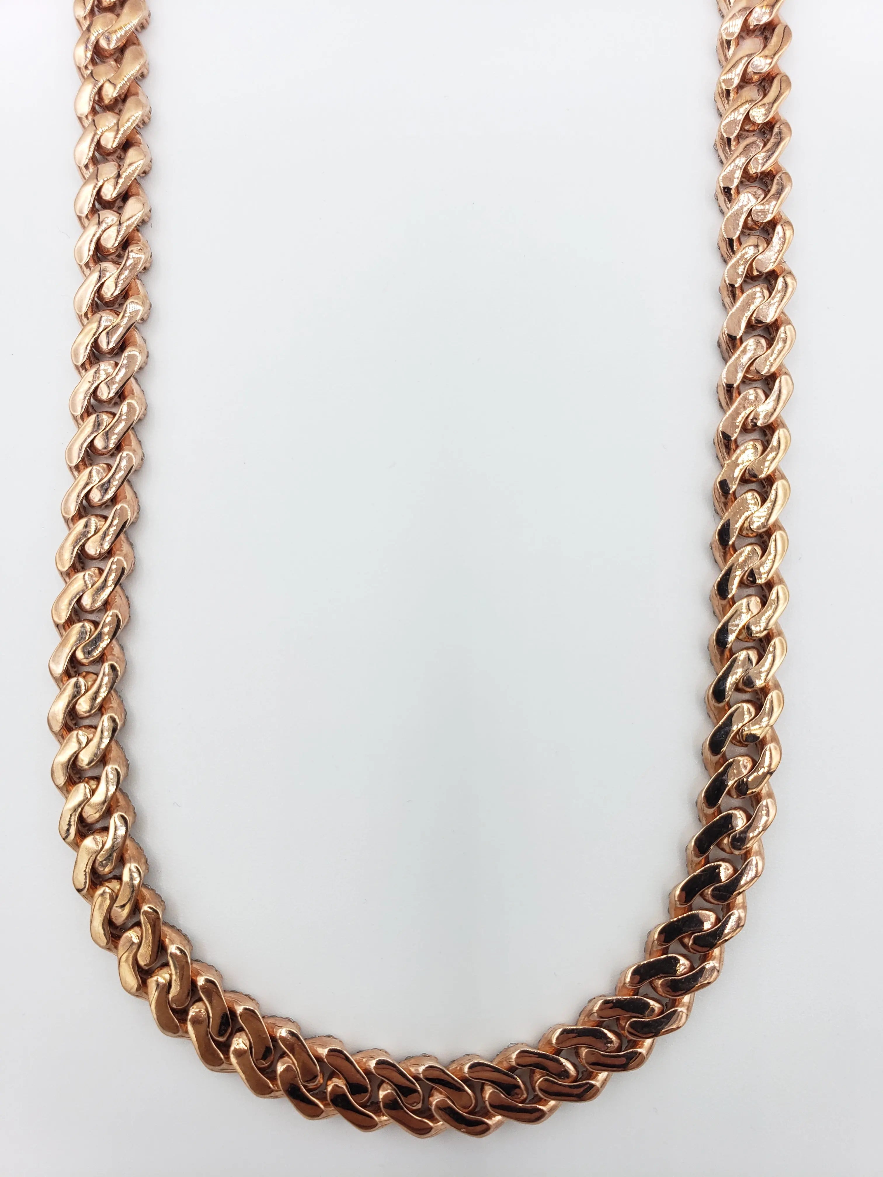 14K Gold- Diamond Miami Cuban Rose Gold Chain (52.1 Grams) Fantastic NYC