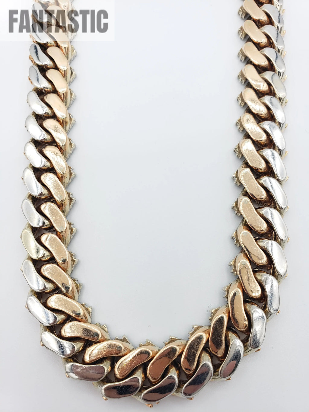 14K Gold- Diamond Miami Cuban Two-Tone Chain (325 Grams) Fantastic NYC
